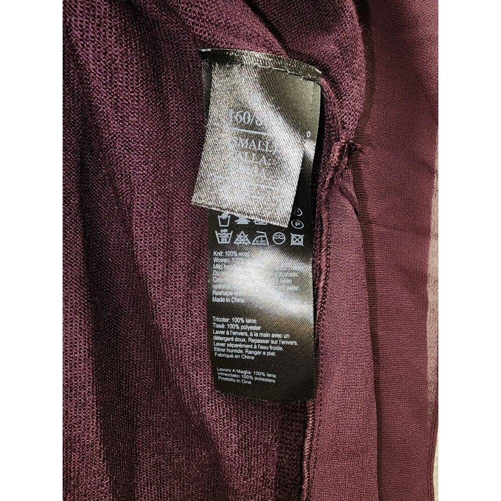 All Saints Sweater Womens Large Libby Crew Neck 100% Merino Wool Purple High Low - Picture 7 of 12